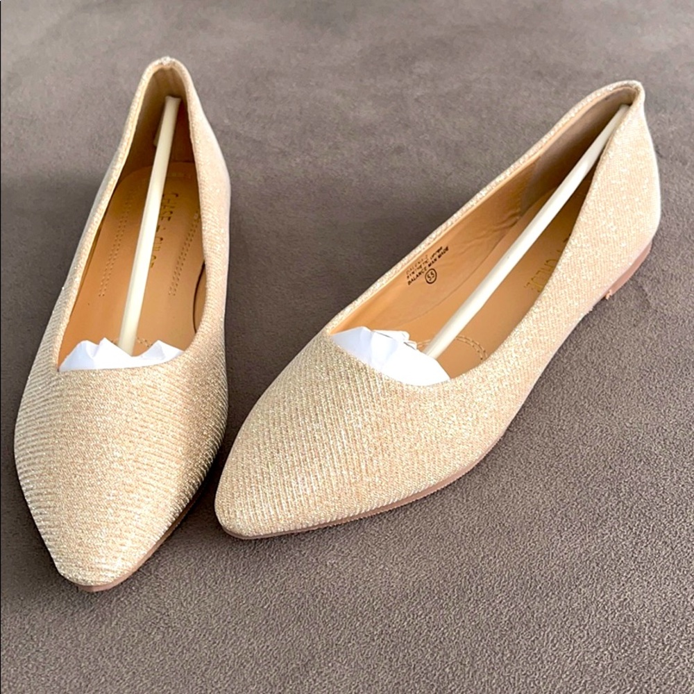 Shimmery Champagne Flats